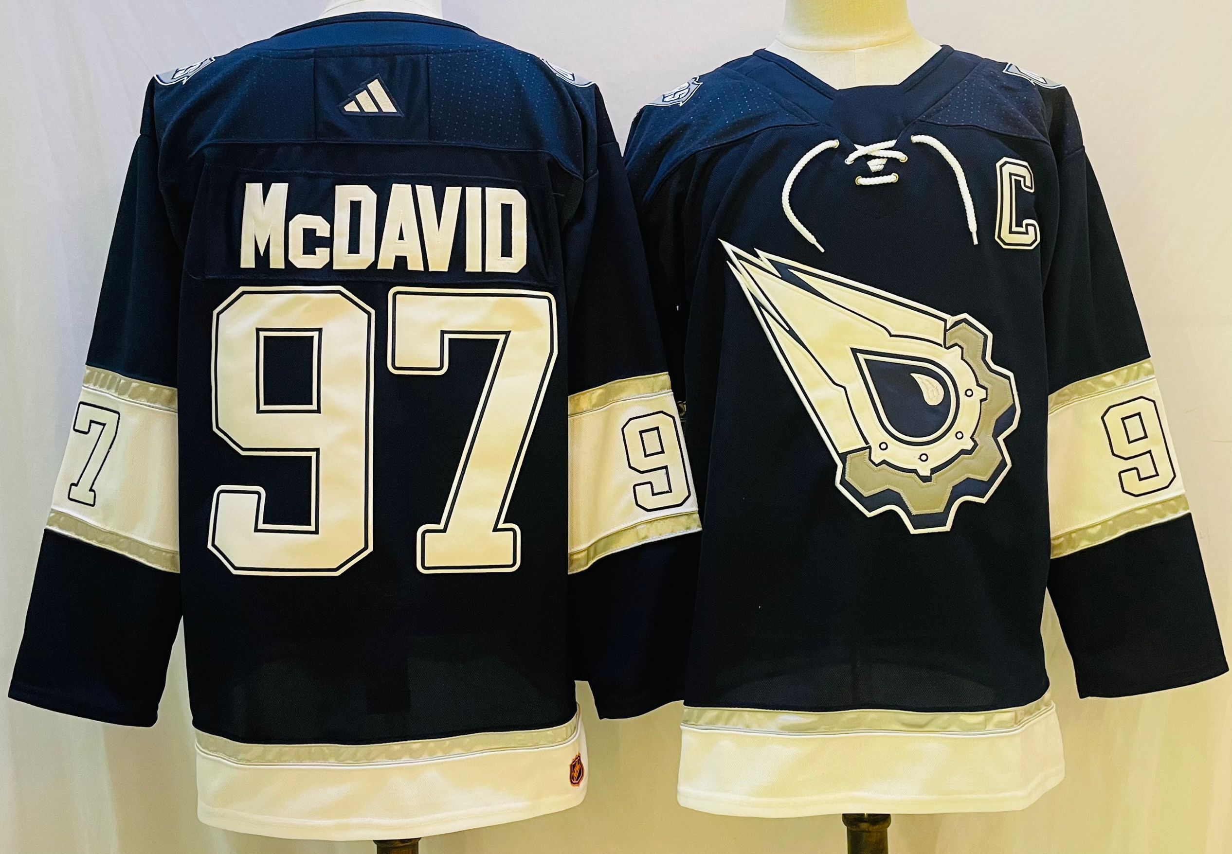 Men Edmonton Oilers #97 Mcdavid Blue Throwback 2022 Adidas NHL Jersey